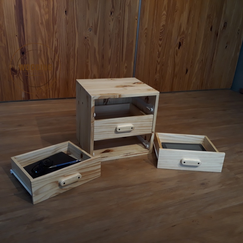 กล่องไม้สน 3 ลิ้นชัก(J035)