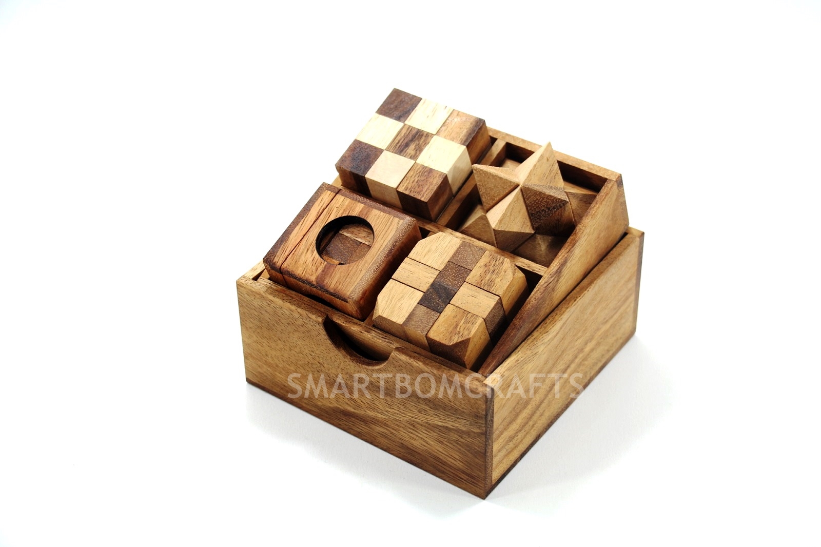 ชุดบล๊อคไม้สะสม ของเล่นไม้เซตสี่ชิ้น ชุดของเล่นสะสม เกมส์ฝึกสมอง