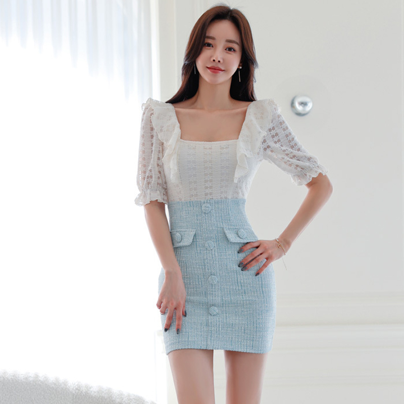 ชุดเดรสยาวสวยๆ สไตล์เกาหลี มีขนาด S M L XL สนใจทักแชท