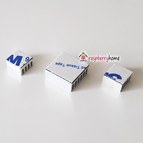 ซิงค์ระบายความร้อนอลูมิเนียม Aluminum Heat Sink Set Kit For Cooling Raspberry Pi 2 & 3 จำนวน 3 ชิ้น