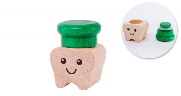 ที่ใส่ฟันน้ำนมน้องหนู ของเล่นไม้ ของเล่นเฟอร์นิเจอร์ ของเล่นเด็ก(เขียว)