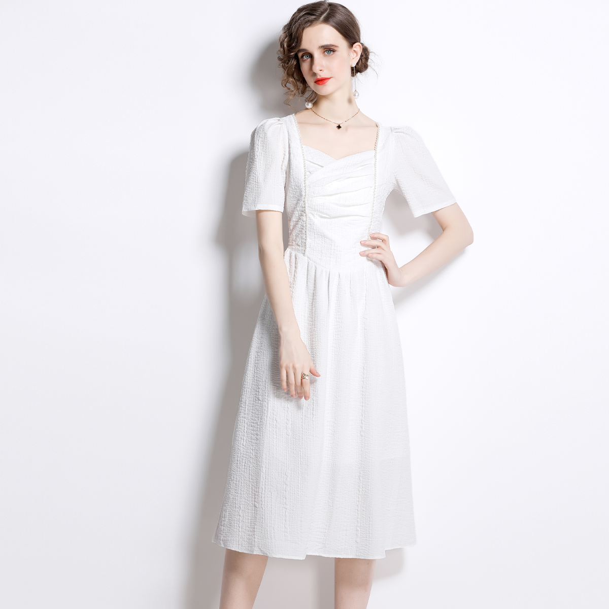 ชุดเดรสยาวสวยๆ ชุดเดรสยาวใส่สบาย ใส่ทำงาน มีขนาดS M L XL 2XL