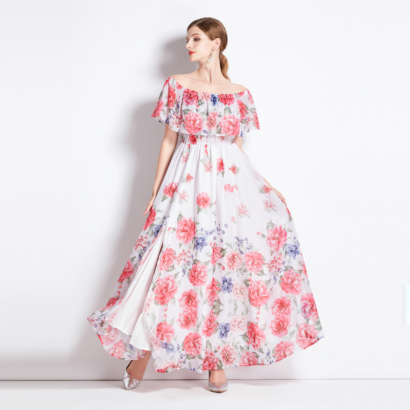 ชุดเดรสยาวสวยๆ ชุดเดรสยาวใส่สบาย ใส่ทำงาน มีขนาดS M L XL 2XL