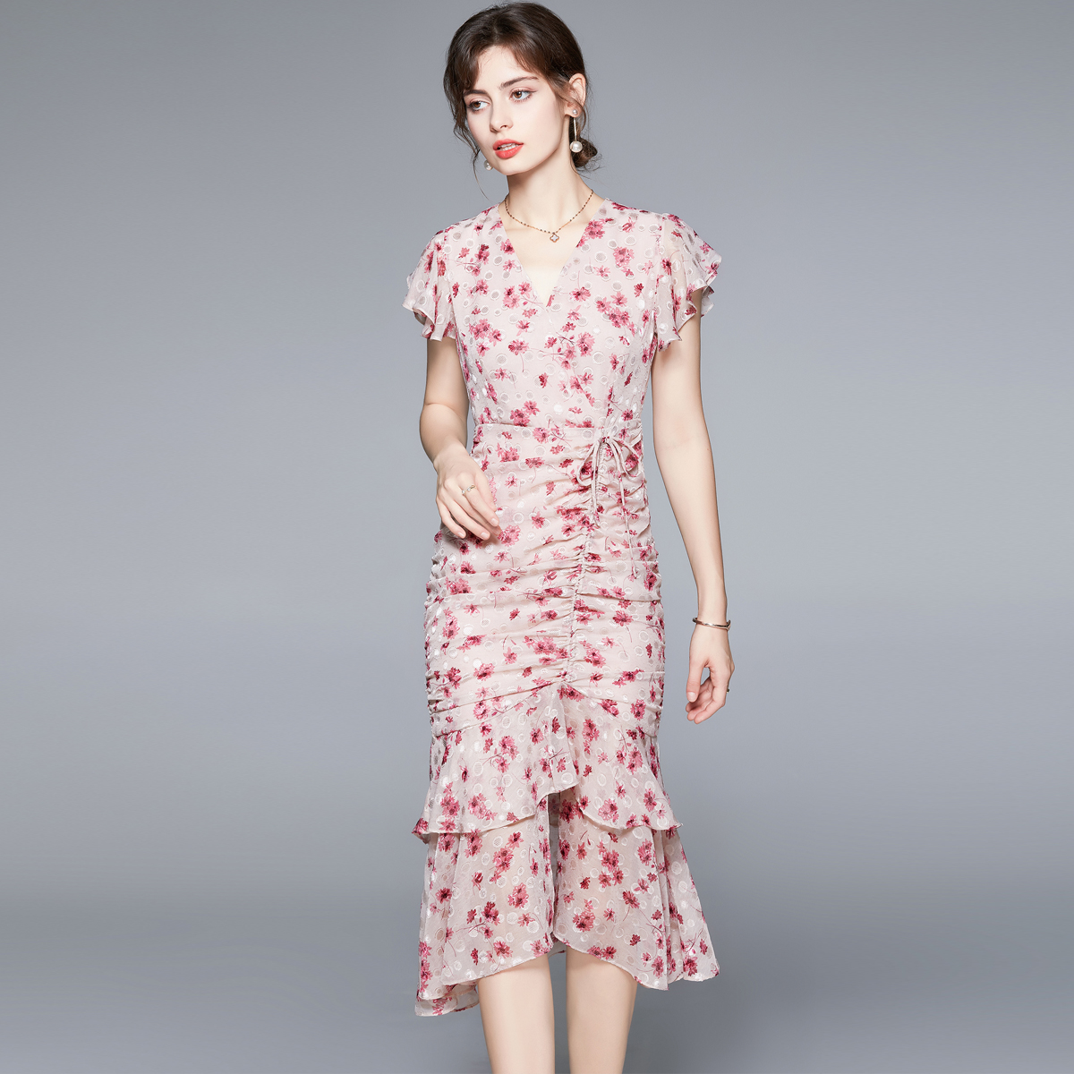ชุดเดรสยาวสวยๆ ชุดเดรสยาวใส่สบาย ใส่ทำงาน มีขนาดS M L XL 2XL
