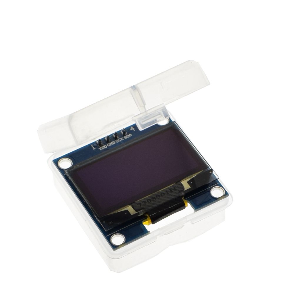 จอภาพ OLED ขนาด 1.3 นิ้ว สีฟ้าแก่ ความละเอียด 128X64 IIC I2C บรรจุอยู่ใน Protective Plastic Box อย่างดี