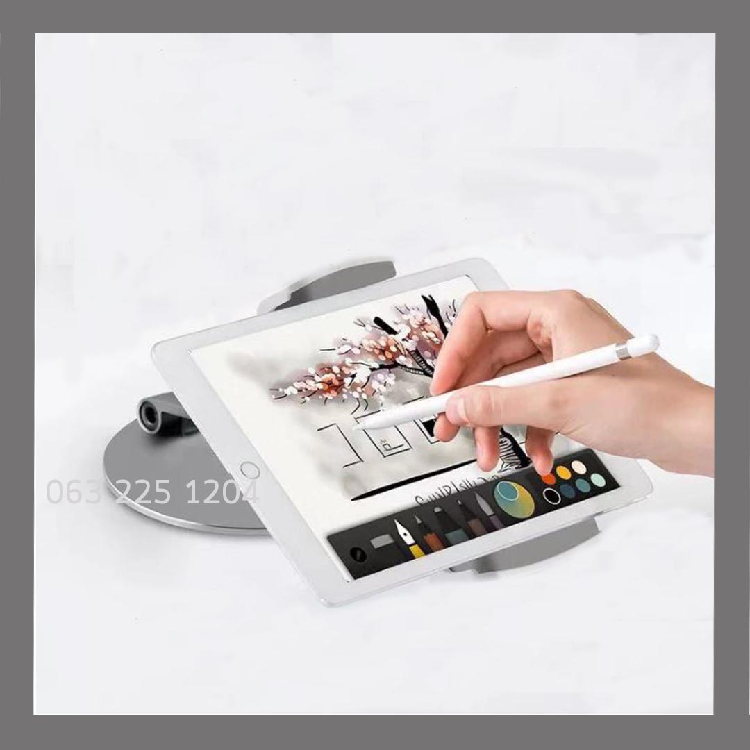 ขาตั้งอลูมิเนียมใช้งานกับไอแพด/แท็บเล็ต/ มือถือ ฐานเป็นทรงกลม