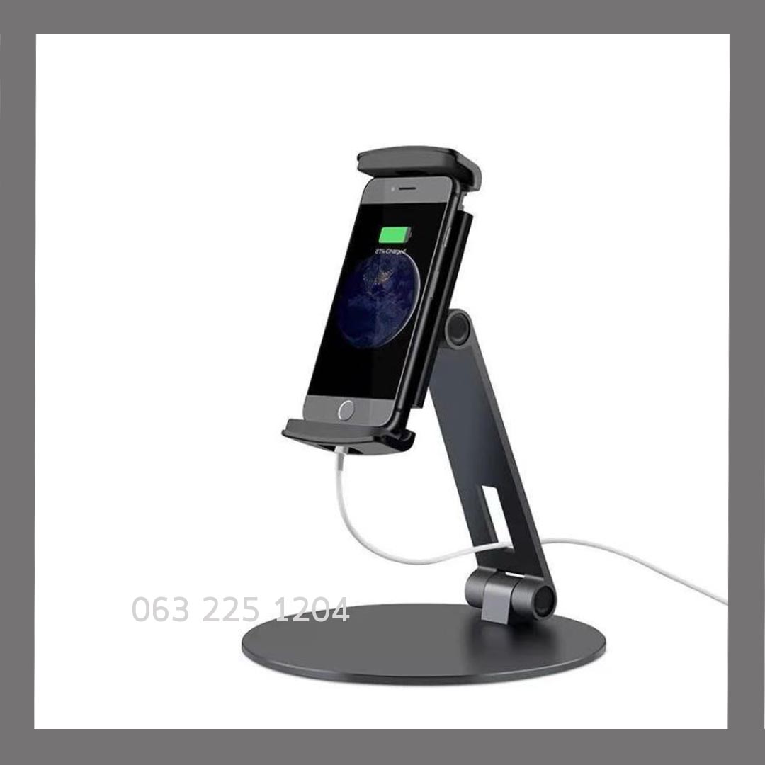 ขาตั้งอลูมิเนียมใช้งานกับไอแพด/แท็บเล็ต/ มือถือ ฐานเป็นทรงกลม