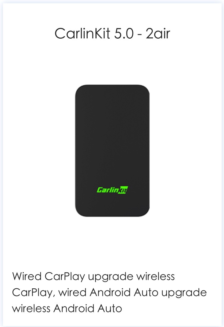 Carlinkit 5.0 2Air Wireless Apple CarPlay and Android auto Dongle for Factory Wired CarPlay or Wired Android Auto