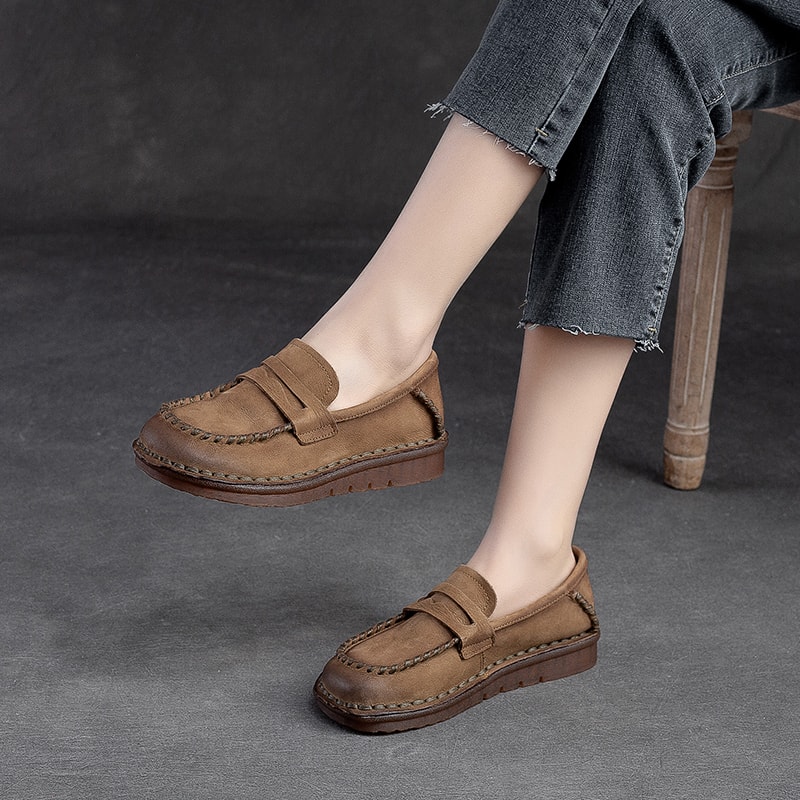 รองเท้าเท้าหนังวินเทจ 35 36 37 38 39 40