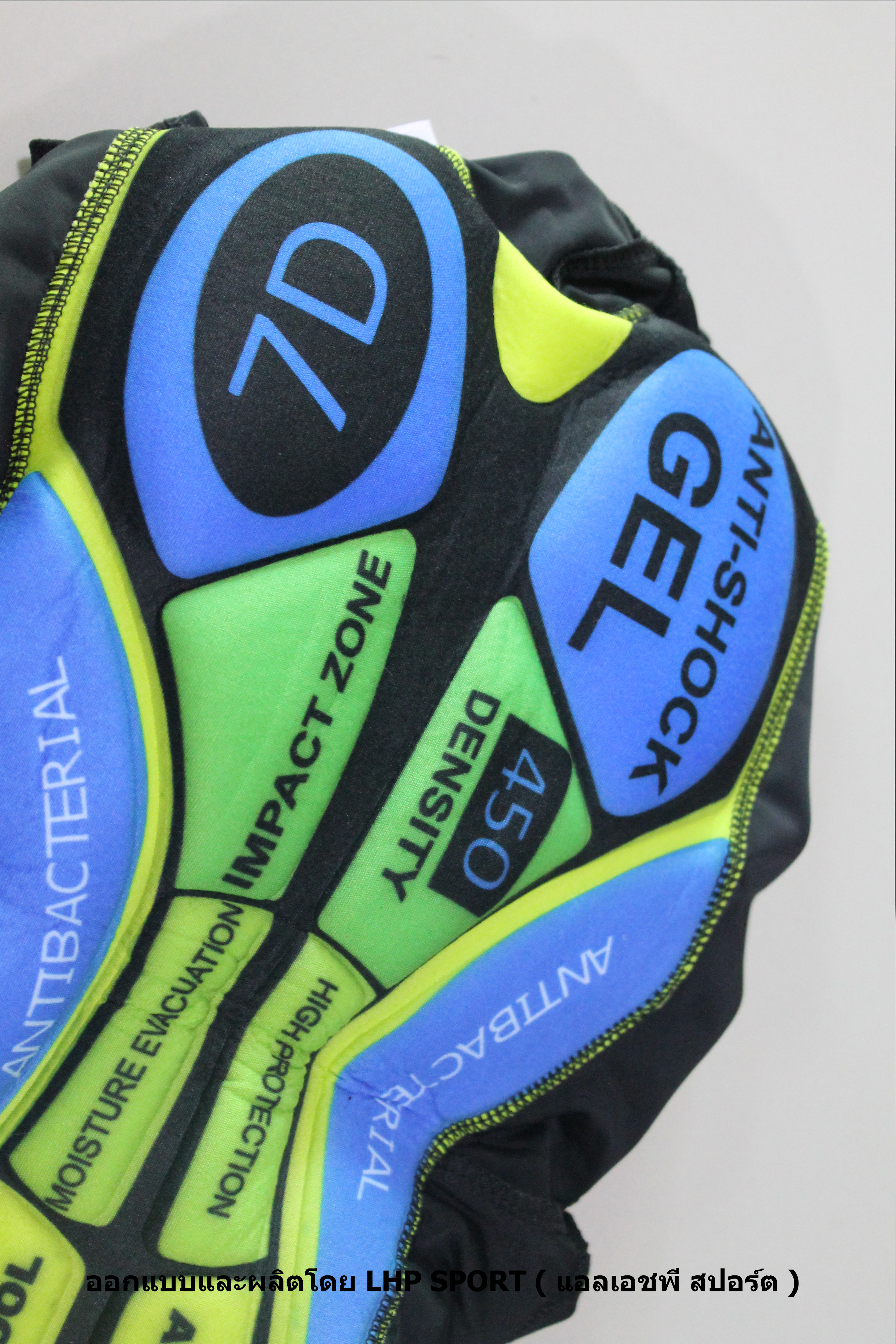 กางเกงปั่นจักรยาน เอี๊ยมขาสั้น เป้าเจล 7D ปลายต่อขาเลเซอร์คัท