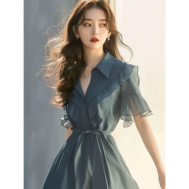 ชุดเดรสยาวสวยๆ สไตล์เกาหลี มีขนาด S M L XL สนใจทักแชท