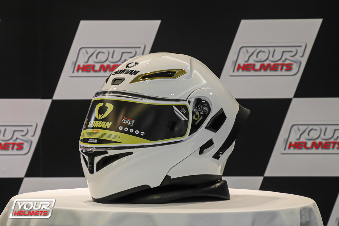 หมวกกันน็อค SOMAN HELMET รุ่น SM955-S PEARL WHITE