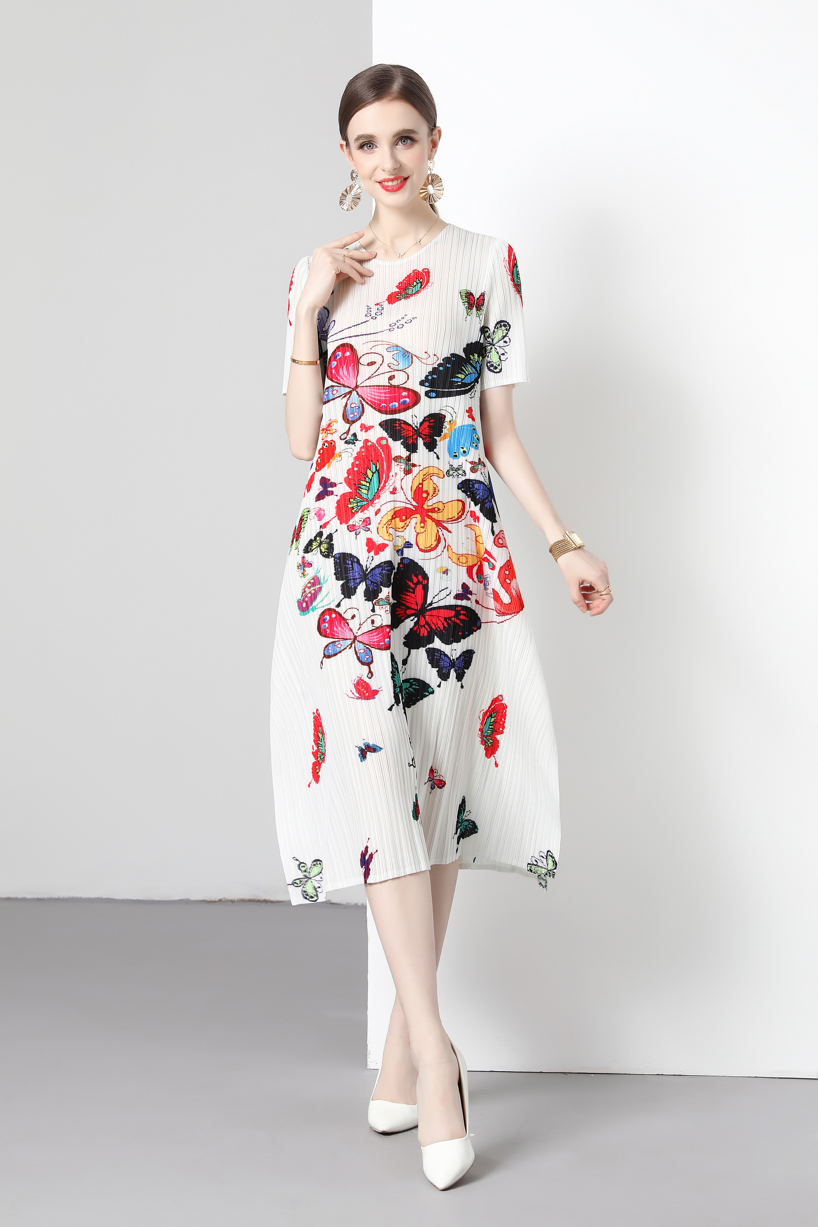ชุดเดรสยาวสวยๆ ชุดเดรสยาวใส่สบาย ใส่ทำงาน มีขนาดS M L XL 2XL