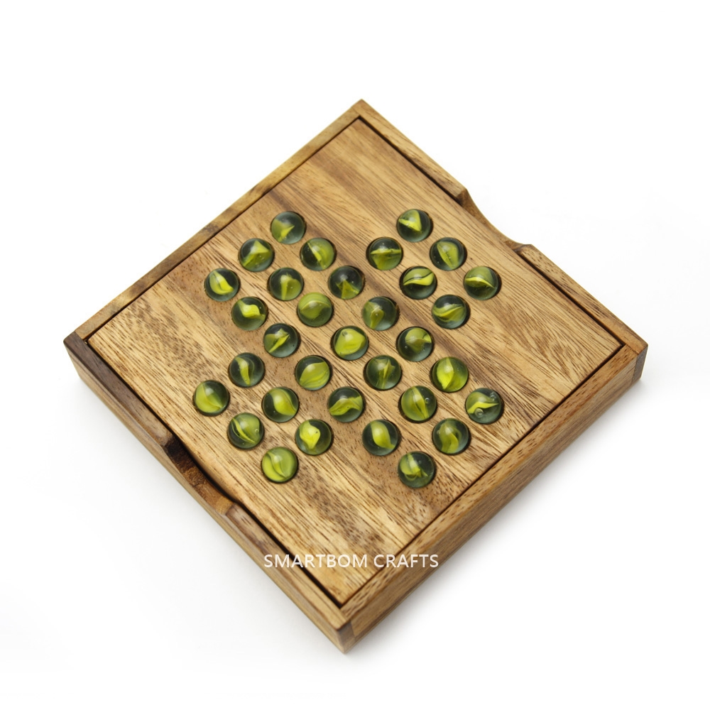 หมากข้ามกลมเม็ดลูกแก้ว เกมส์ไม้เสริมพัฒนาการ ของเล่นเสริมทักษะ