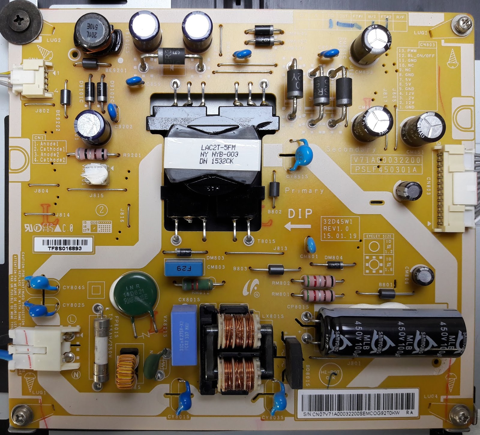 POWER SUPPLY TOSHIBA 32L2550VT :V71A00032200