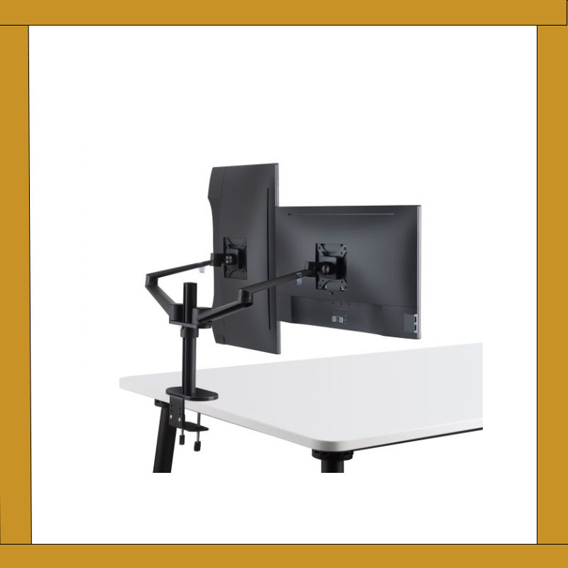 ขายึดจอคู่ Full Motion Dual Monitor Desk Mount Stand