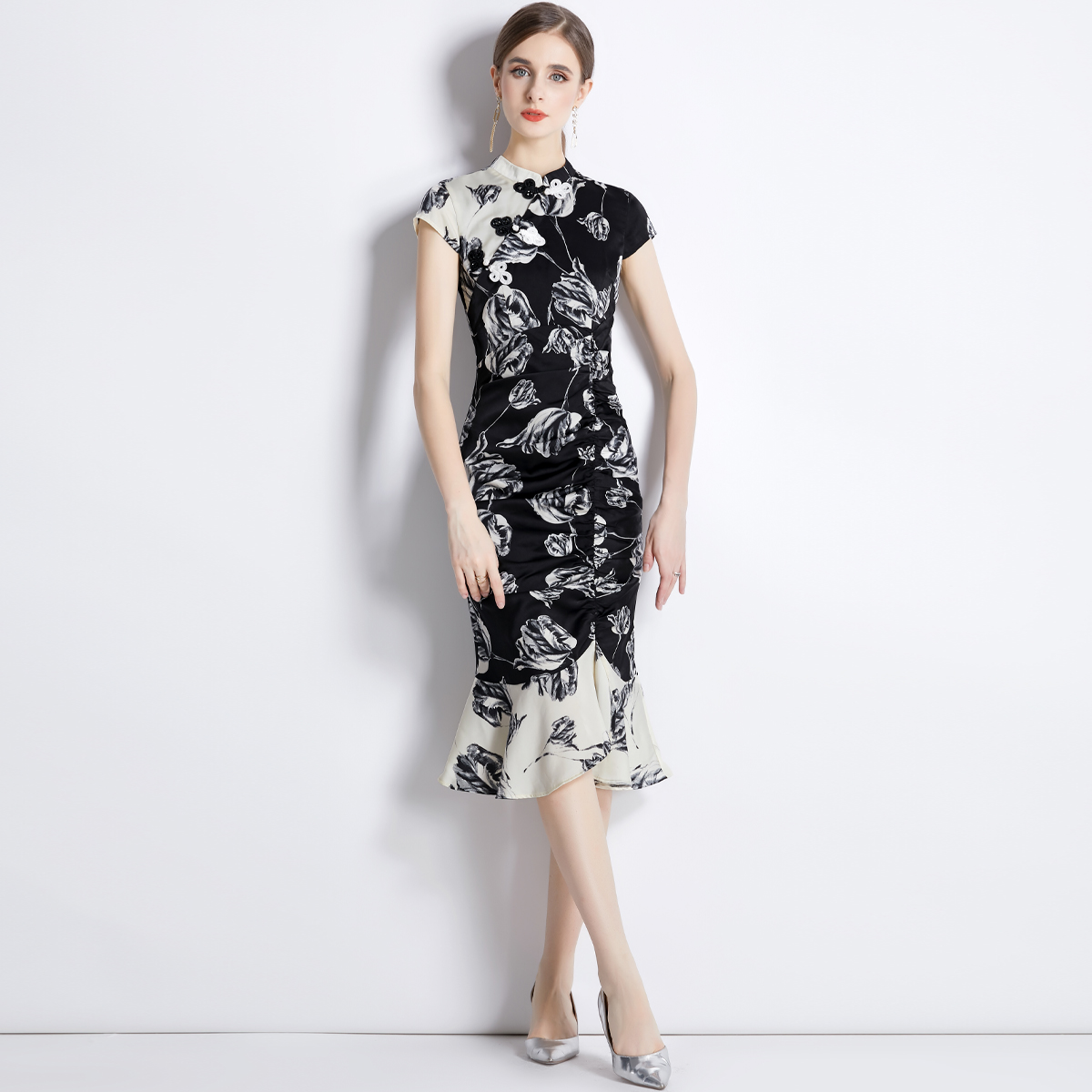 ชุดเดรสยาวสวยๆ ชุดเดรสยาวใส่สบาย ใส่ทำงาน มีขนาดS M L XL 2XL