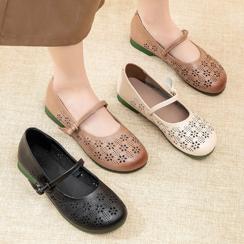 รองเท้าเท้าหนังวินเทจ 35 36 37 38 39 40