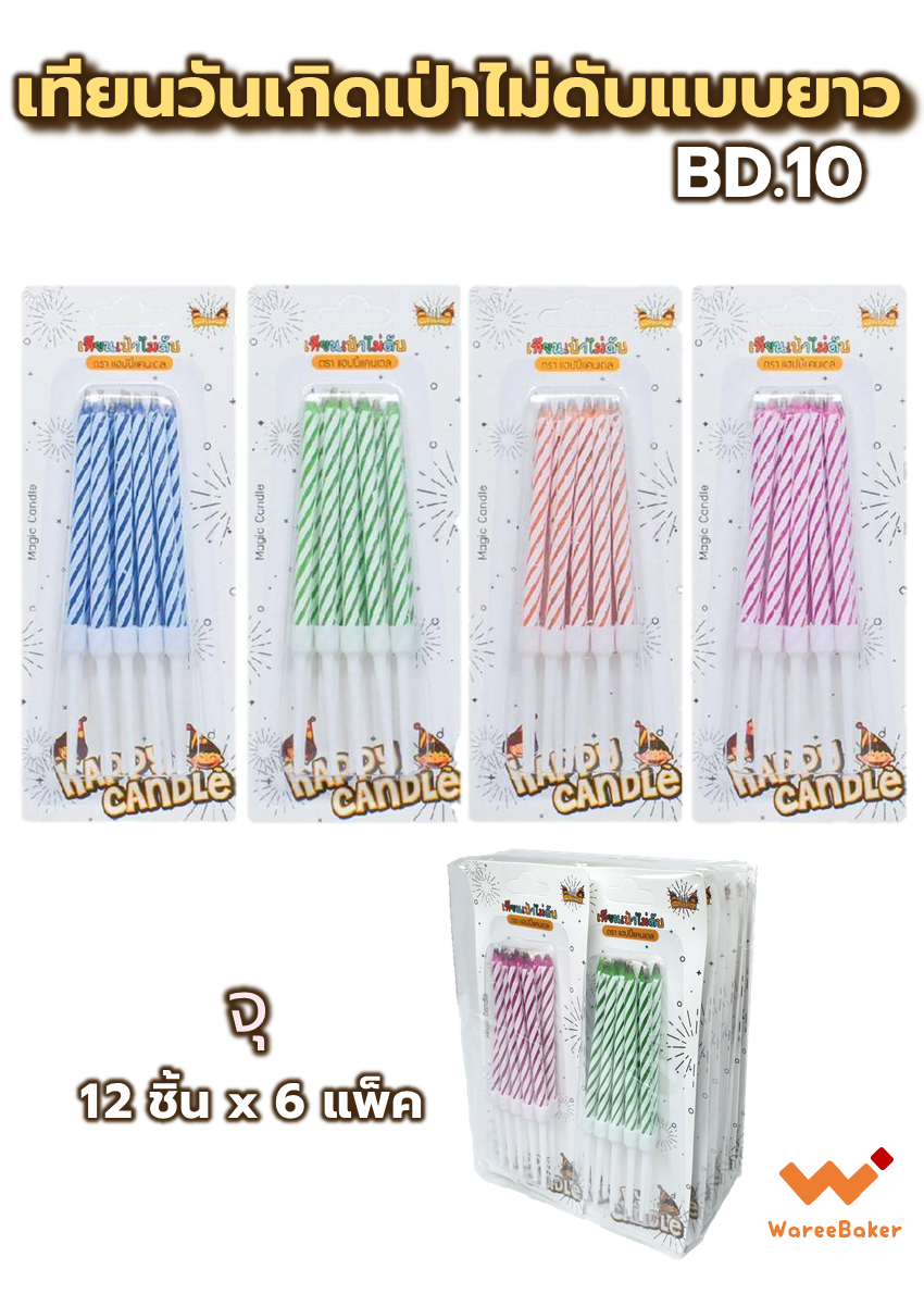 เทียนวันเกิดเป่าไม่ดับยาว (BD.10)