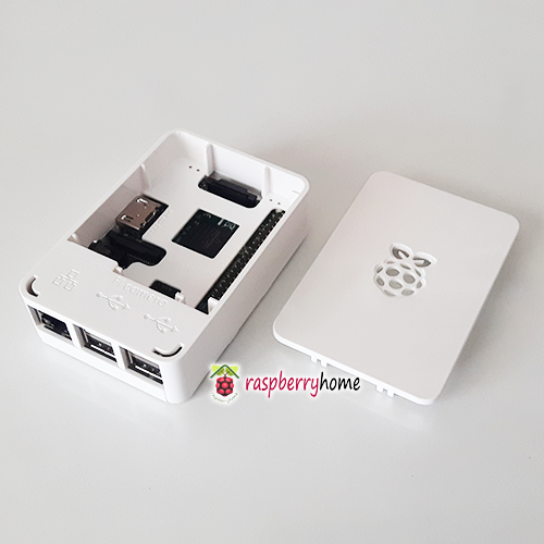 Raspberry Pi 3 Case Cover Shell Enclosure Box สีขาวมุข มีช่องสำหรับสาย GPIO สายกล้อง มีปุ่มกันลื่น