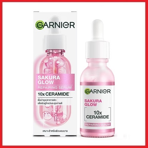 การ์นิเย่ ซากุระ โกลว์ รีแพร์ริ่ง เซรั่ม 10 เอ็กซ์ เซราไมด์ Garnier Sakura Glow Repairing Serum 10X Ceramide 30 ml.