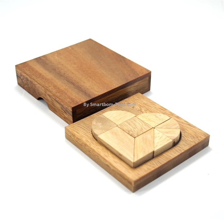 ของเล่นไม้ เกมส์ตัวต่อหัวใจ Heart Puzzles เกมส์ฝึกสมองและการคิด