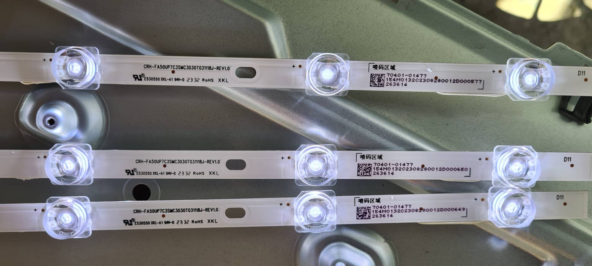 หลอดแบล็คไลท์ SAMSUNG (ซัมซุง) อะไหล่แท้/ของถอดพร้อมใช้งาน รุ่น UA50AU7002KXXT / CRH-FA50UP7C3SMC3030T031118J-REV1.0