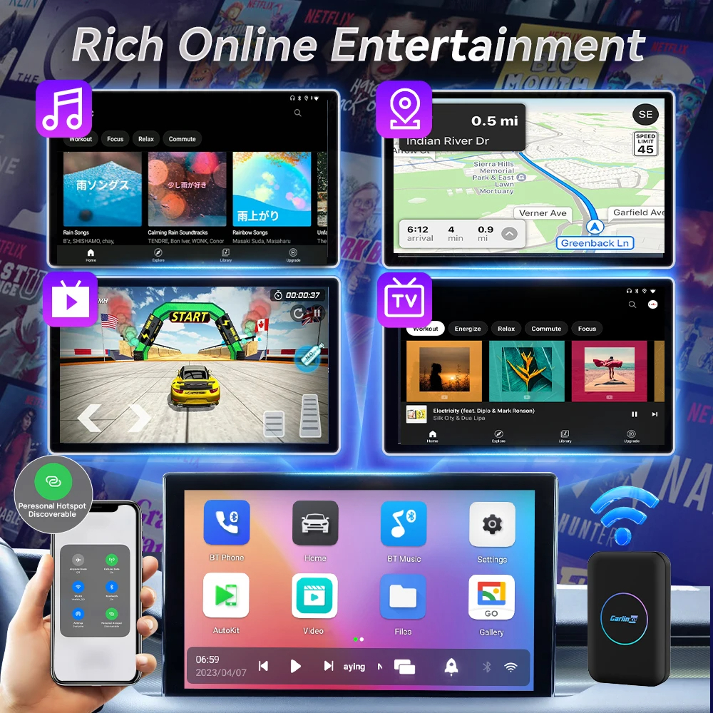 T-Box Lite - Carlinkit Android Ai Box For Original built-in CarPlay(4 Core,2+16GB)