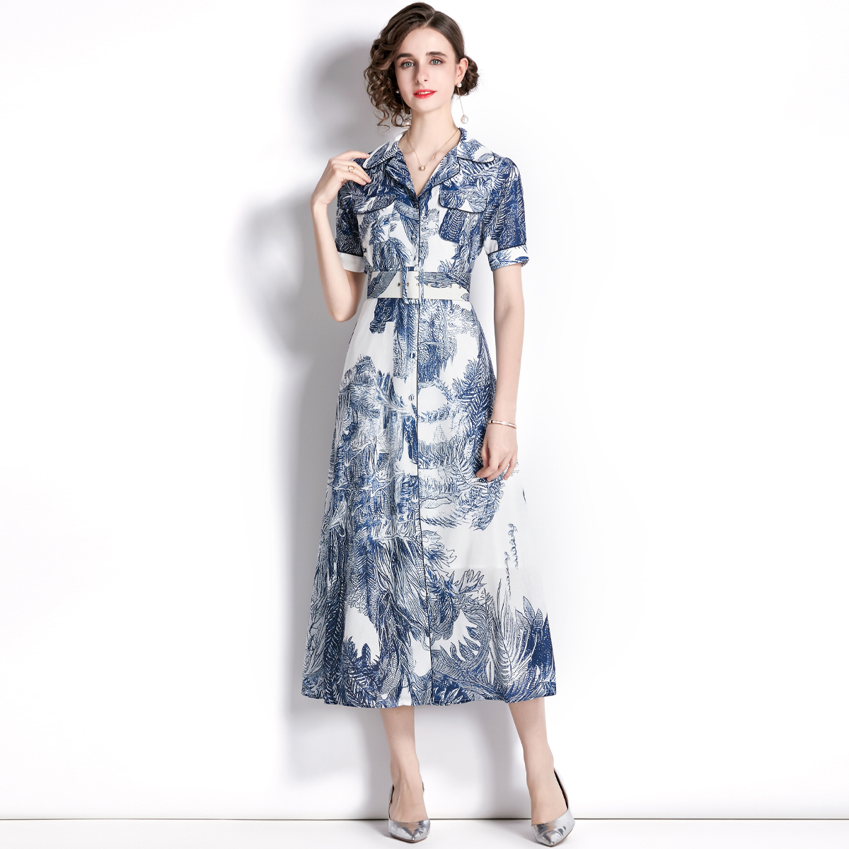 ชุดเดรสยาวสวยๆ ชุดเดรสยาวใส่สบาย ใส่ทำงาน มีขนาดS M L XL 2XL