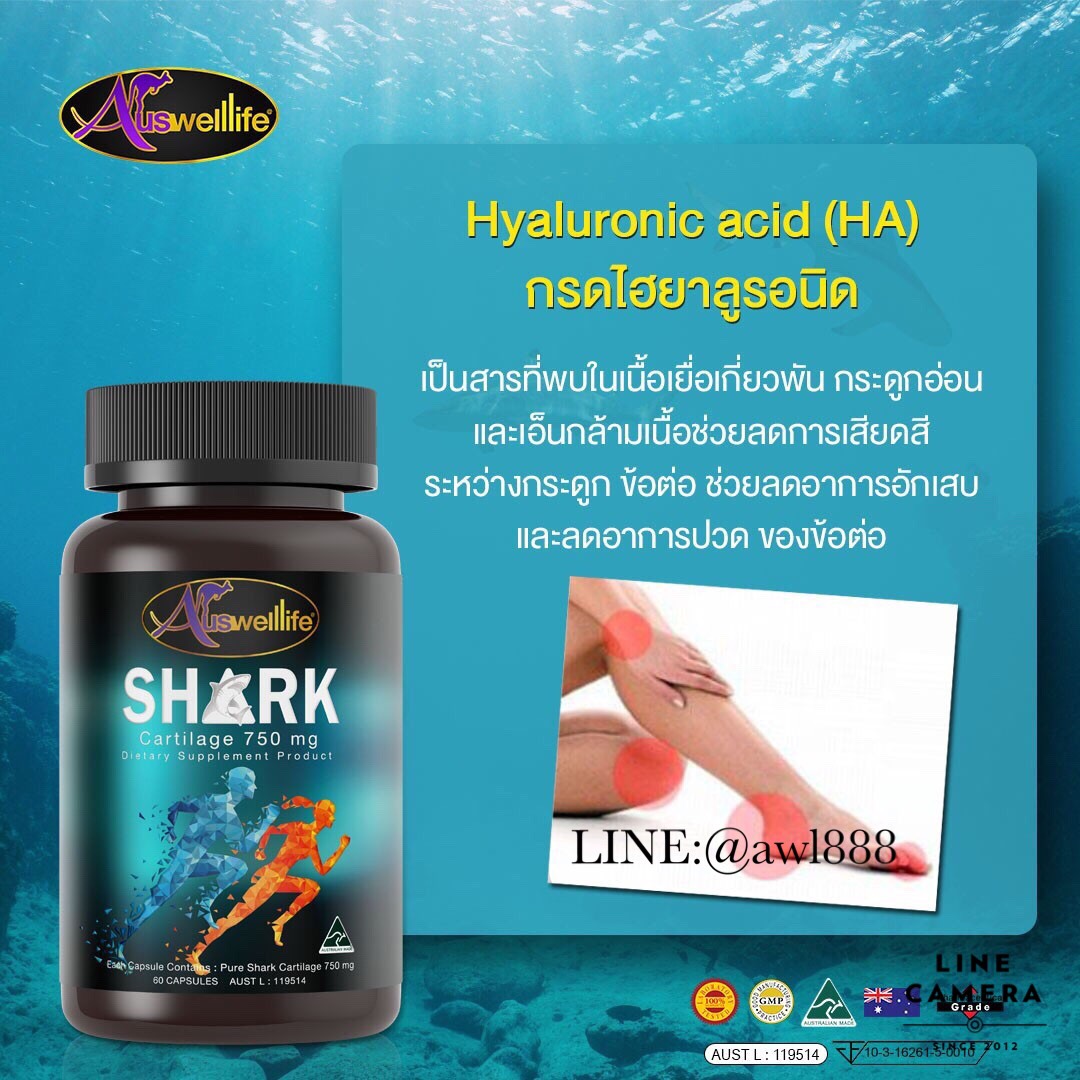 คู่แข็งแรง X2 ( กลูโคซามีน 60 แตปซูล + SHARK 60 แคปซูล +แคลเซียม 60 แคปซูล )