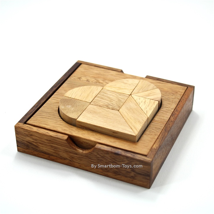 ของเล่นไม้ เกมส์ตัวต่อหัวใจ Heart Puzzles เกมส์ฝึกสมองและการคิด