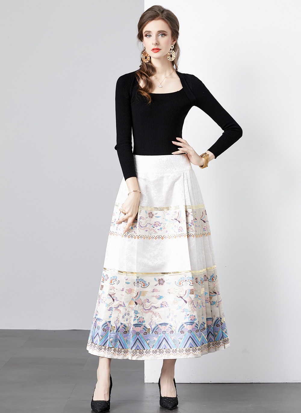 ชุดเดรสยาวสวยๆ ชุดเดรสยาวใส่สบาย ใส่ทำงาน มีขนาดS M L XL 2XL