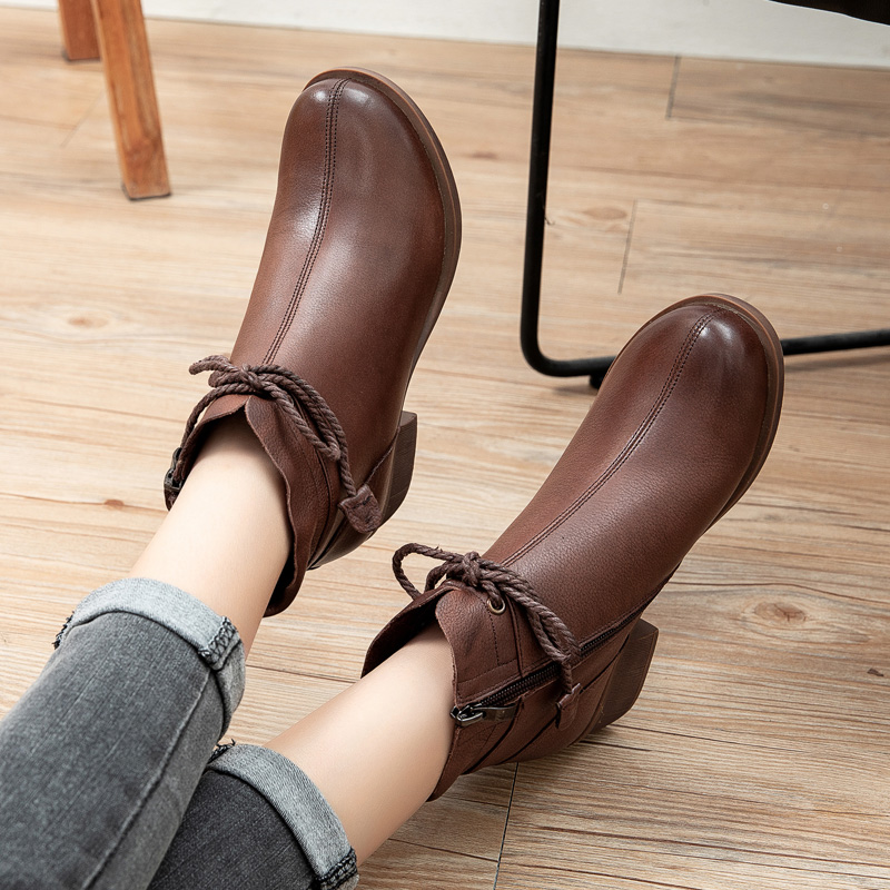 รองเท้าเท้าหนังวินเทจ 35 36 37 38 39 40