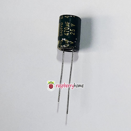 470 uF ไมโครฟาราด 25V คาปาซิเตอร์ Capacitor จำนวน 1 ตัว