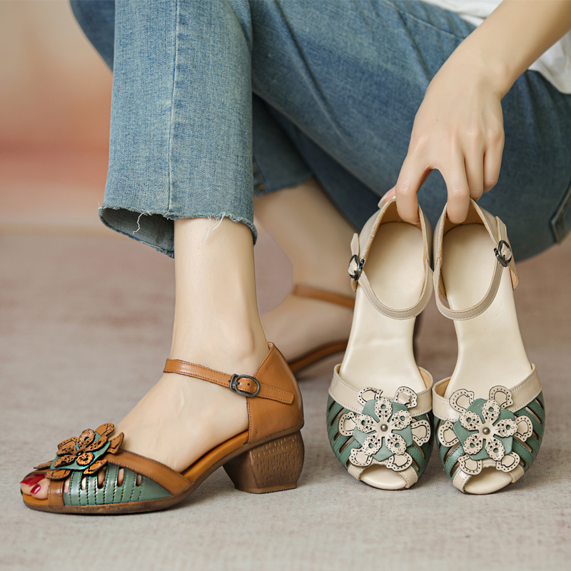 รองเท้าเท้าหนังวินเทจ 35 36 37 38 39 40