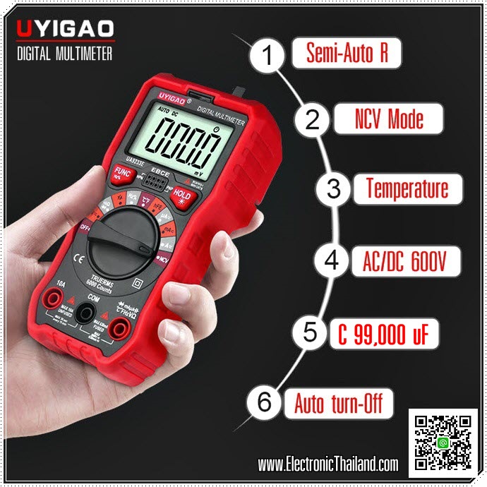 Digital Multimeter UYIGAO มัลติมิเตอร์ดิจิตอล มหาเทพ 10 สำหรับช่างมืออาชีพ