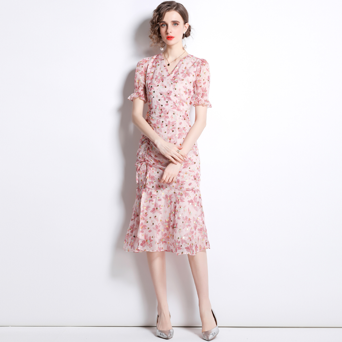 ชุดเดรสยาวสวยๆ ชุดเดรสยาวใส่สบาย ใส่ทำงาน มีขนาดS M L XL 2XL