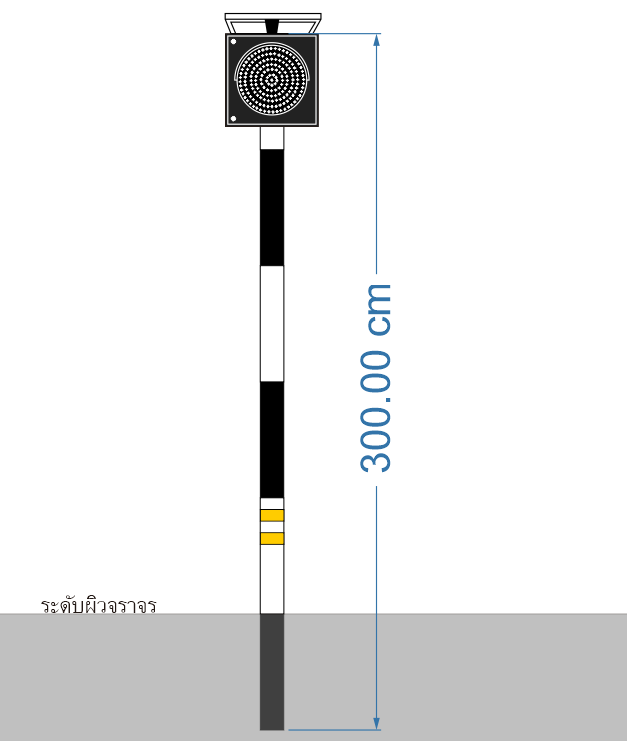 โคมสัญญาณไฟกระพริบ พลังงานแสงอาทิตย์