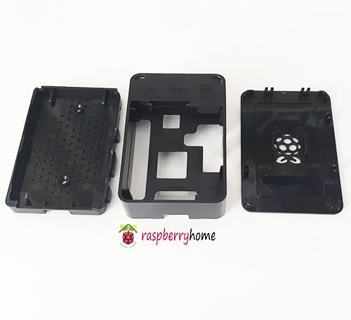 Raspberry Pi 3 Case Cover Shell Enclosure Box สีดำ มีช่องสำหรับสาย GPIO สายกล้อง มีปุ่มกันลื่น