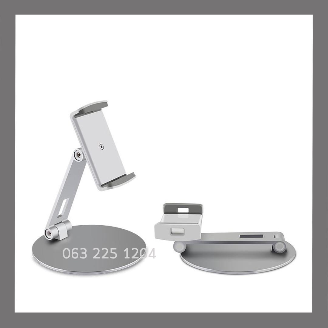 ขาตั้งอลูมิเนียมใช้งานกับไอแพด/แท็บเล็ต/ มือถือ ฐานเป็นทรงกลม