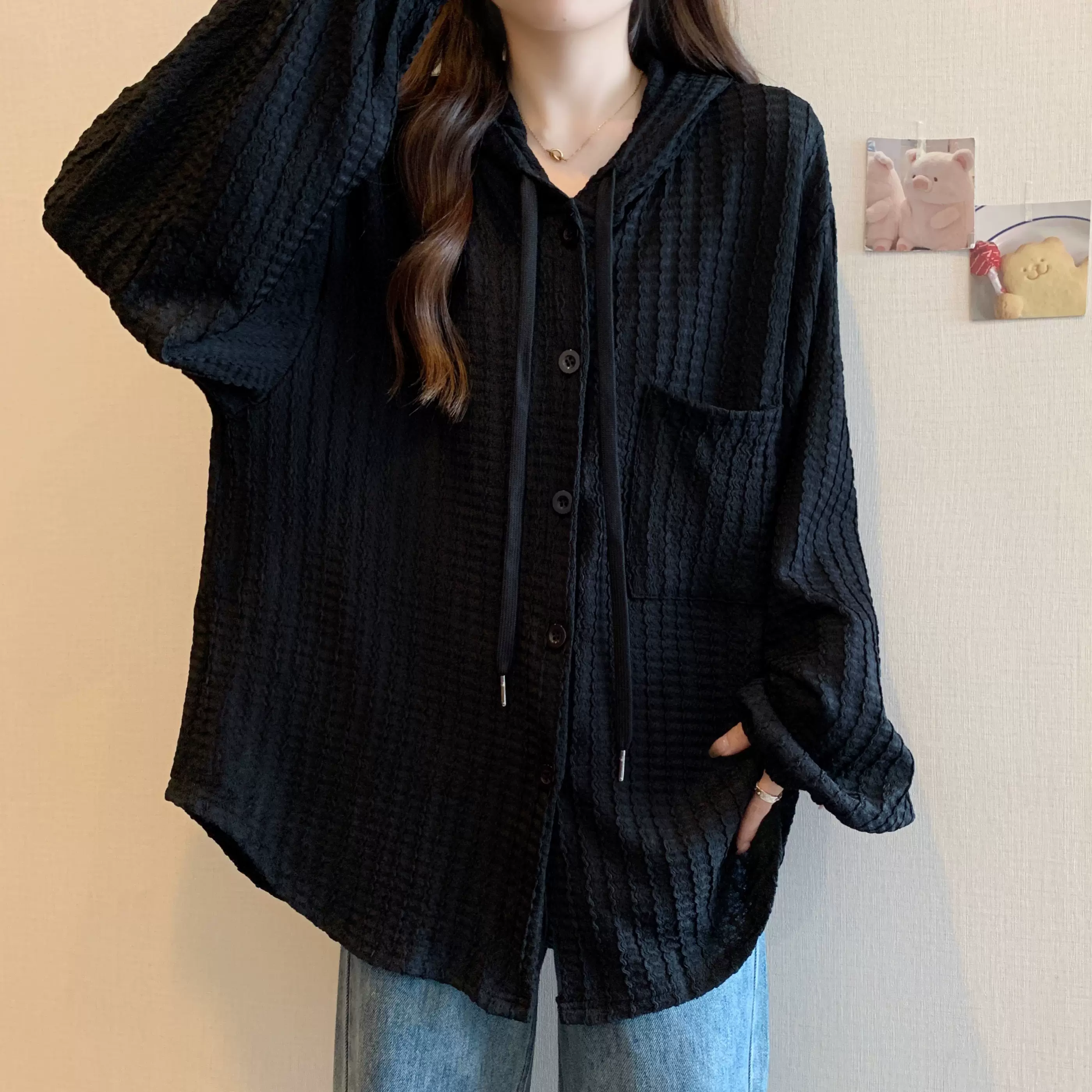 เสื้อยืดแขนยาว มีฮู้ด มีขนาด S M L XL สนใจทักแชท