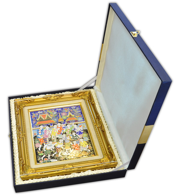 กรอบรูปเอกลักษณ์ไทย กรอบรูปเบญจรงค์ กรอบรูปประเพณีไทย หัตถศิลป์ไทย