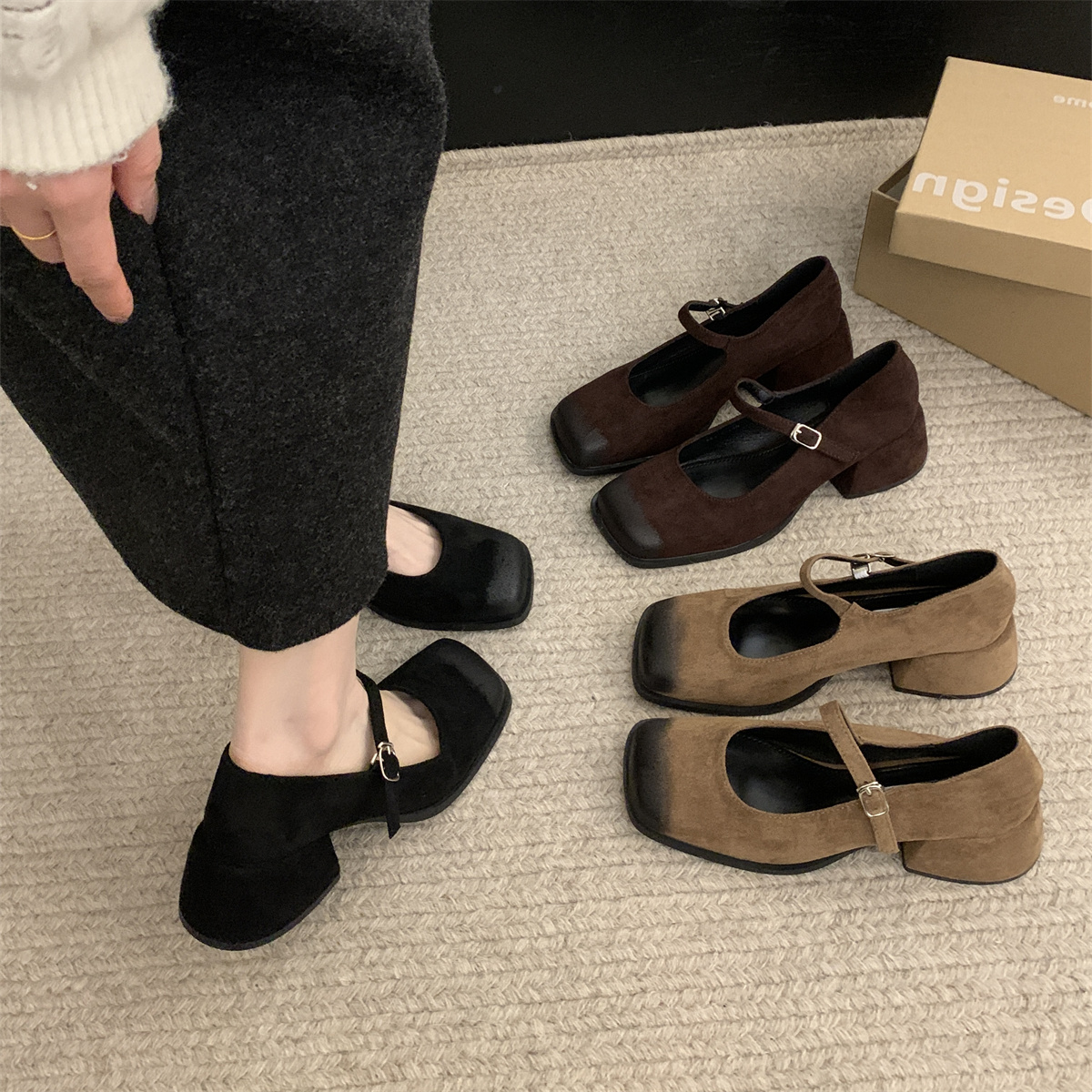 รองเท้าคัทชูผู้หญิงส้นเตี้ย ใส่สบาย มีขนาด35-43
