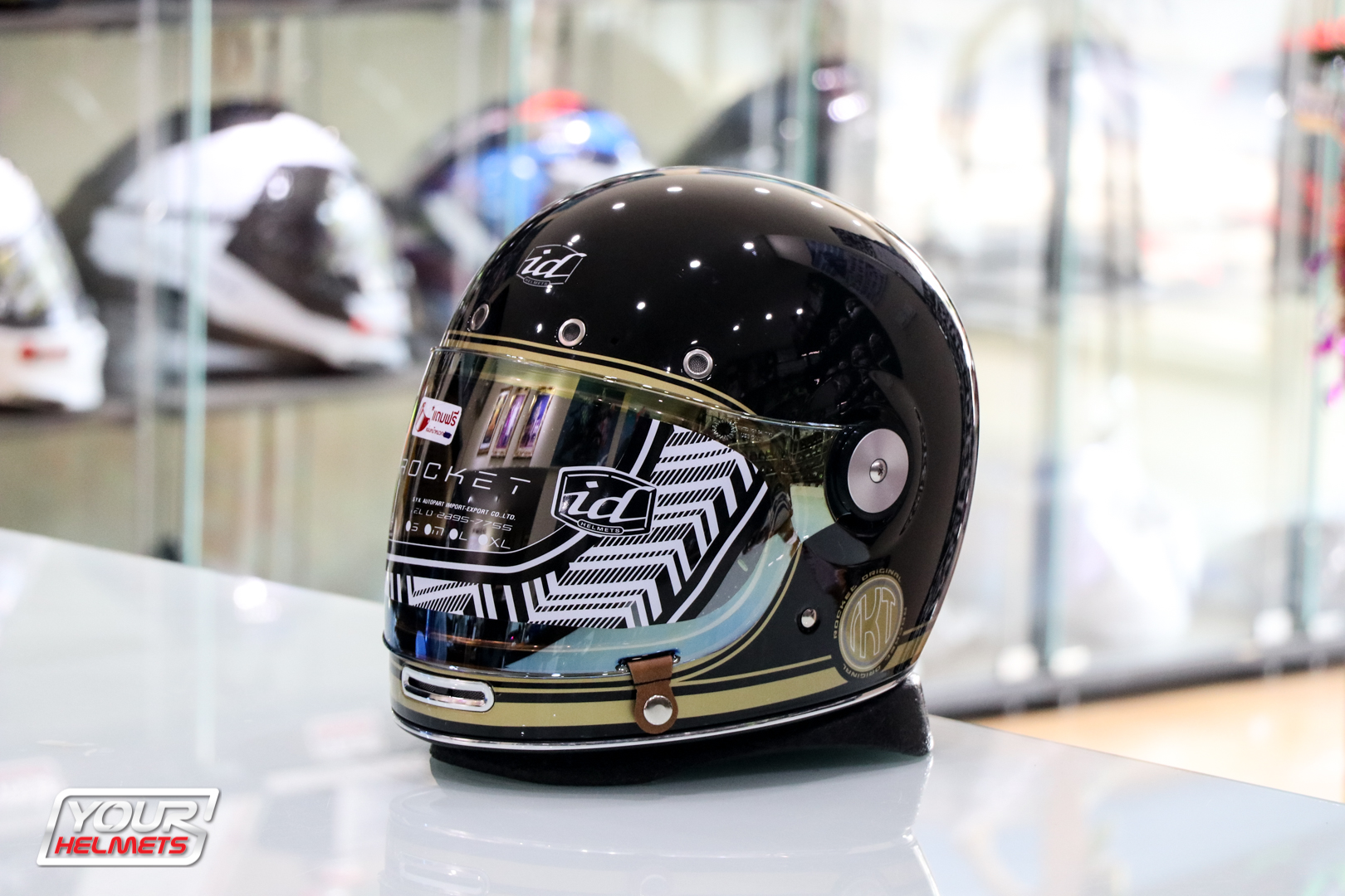 หมวกกันน็อค ID HELMETS รุ่น ROCKET GLOSSY BLACK GLOD