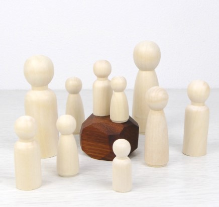 หุ่นไม้คู่ ของเล่นเอกลักษณ์ไทย ของเล่นไม้ ของเล่นวิถีไทย เกมส์ไม้(ราคาต่อคู่)