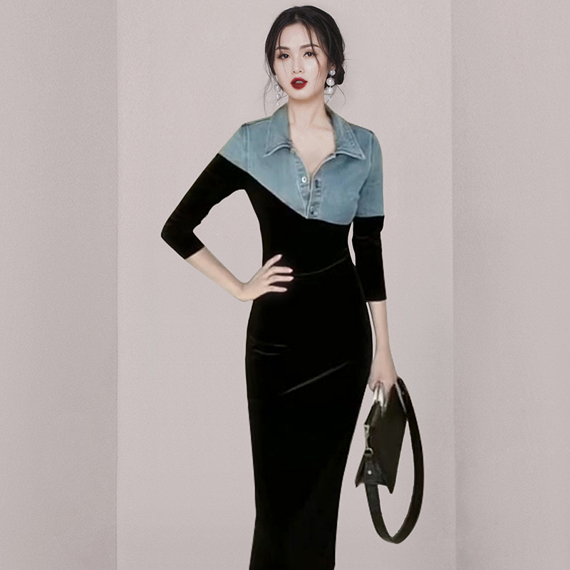 ชุดเดรสยาวสวยๆ สไตล์เกาหลี มีขนาด S M L XL สนใจทักแชท