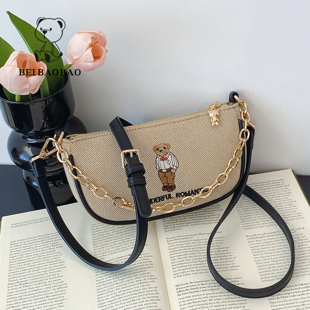 กระเป๋าผู้หญิงสวยๆ กระเป๋าสะพายข้างผู้หญิง กระเป๋าแบรนด์ BEAR BAG กระเป๋าหมีสุดคิ้ว!