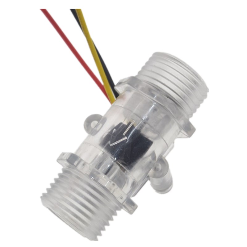 เซนเซอร์วัดปริมาณน้ำไหลผ่านท่อตัวเรือนใส transparent water flow sensor turbine flow meter