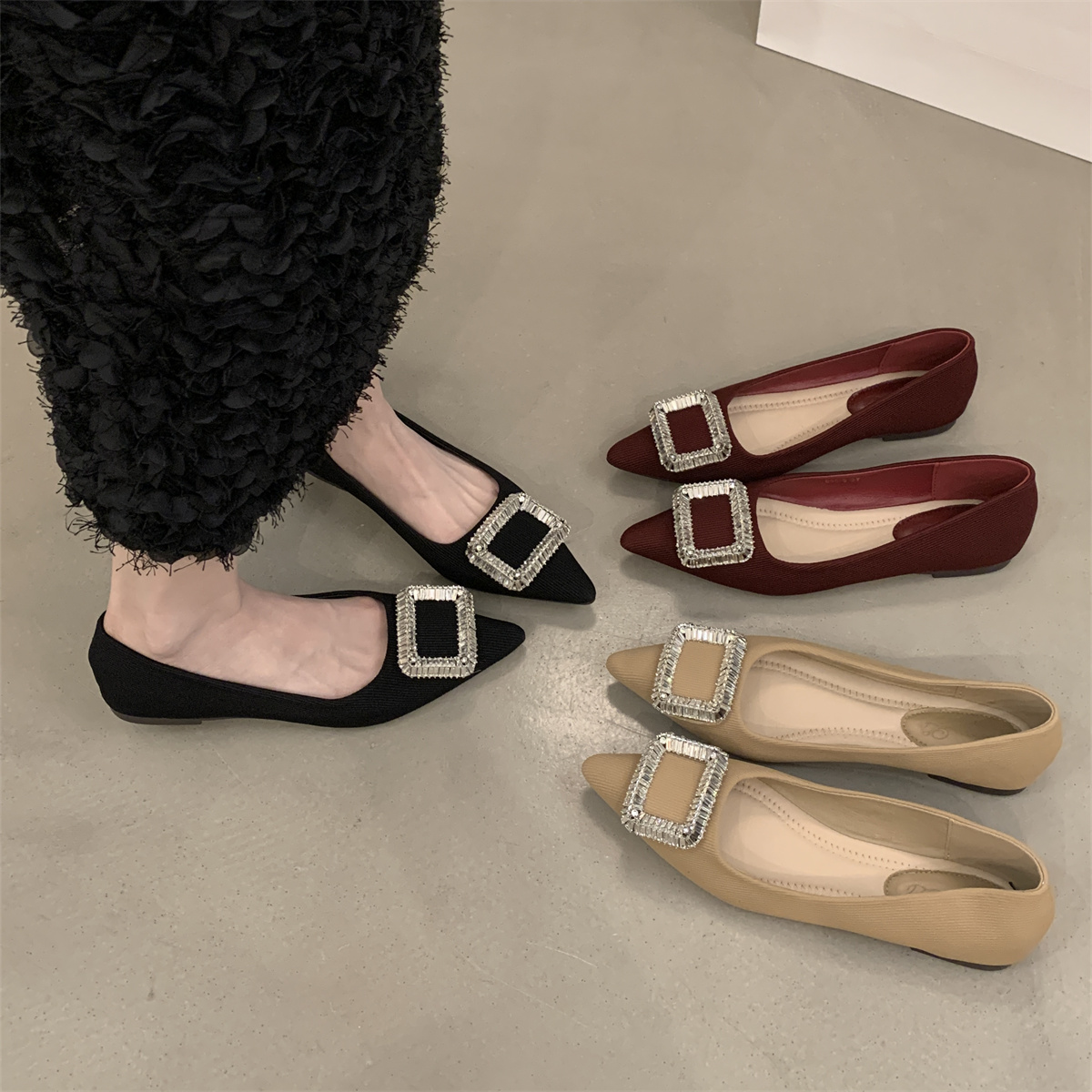 รองเท้าคัทชูผู้หญิงส้นเตี้ย ใส่สบาย มีขนาด35-43
