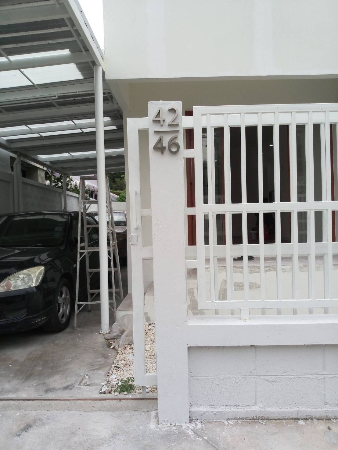 ป้ายบ้านเลขที่สแตนเลสยกขอบ42/46 ผลิตพร้อมติดตั้งที่ จตุจักร